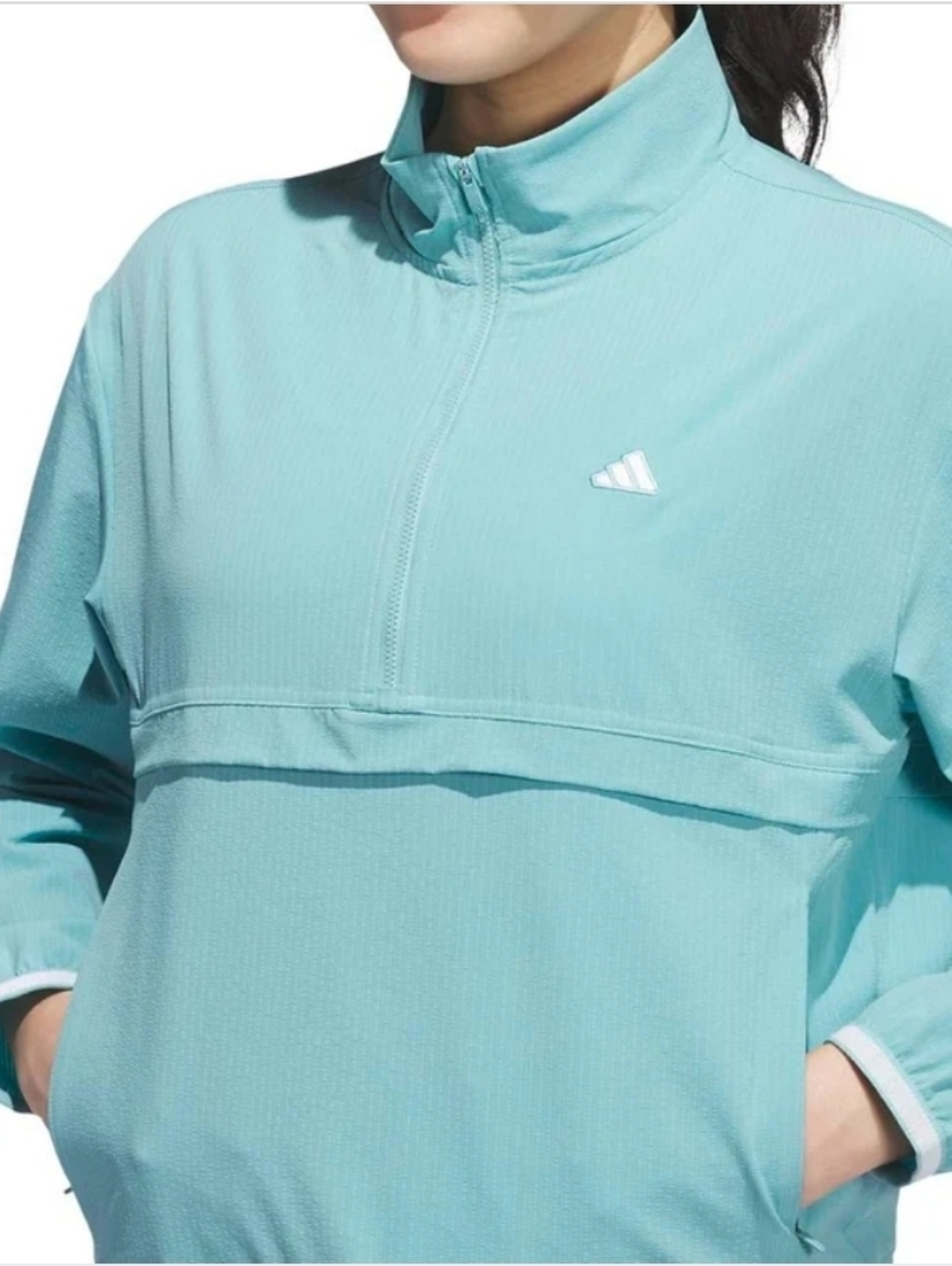 adidas Teal Half-Zip Athletic Pullover - Picture 3 of 6